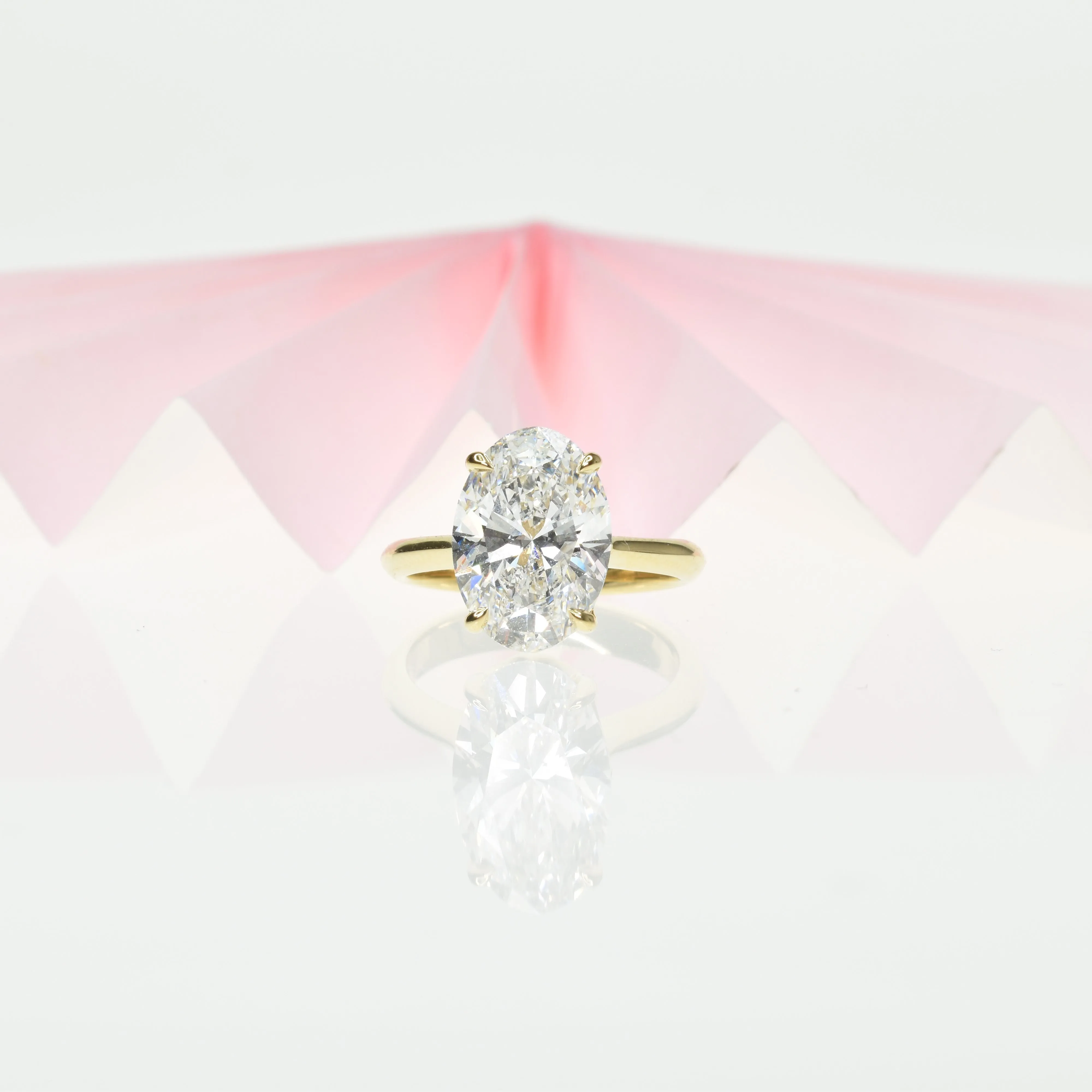 3ct Oval Yellow Gold Engagement Ring