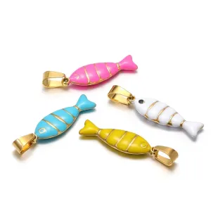 5 PCS/Package Resin Fish Pendant