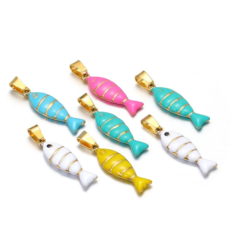 5 PCS/Package Resin Fish Pendant