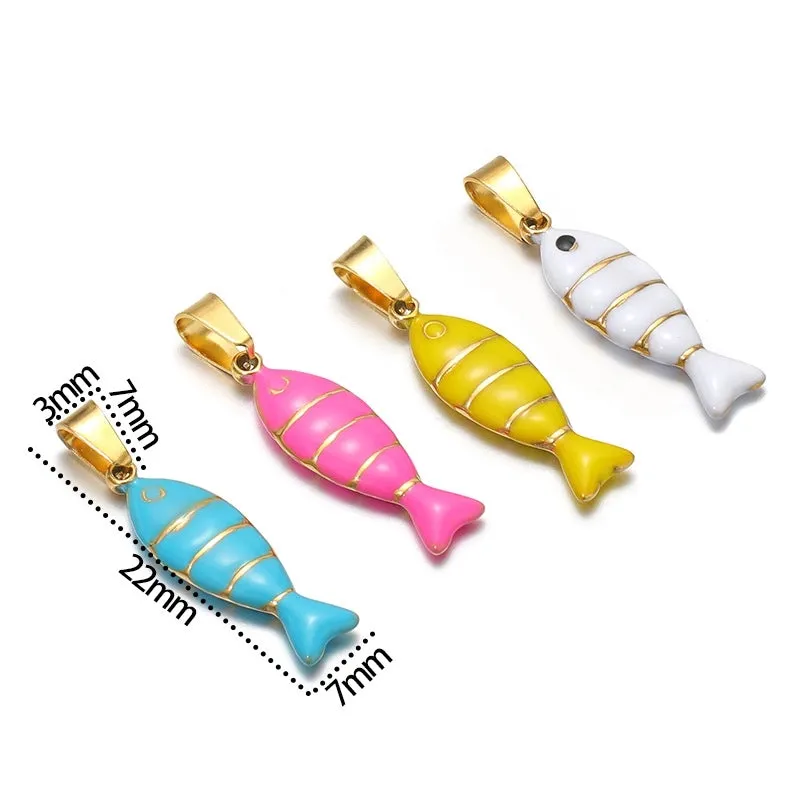 5 PCS/Package Resin Fish Pendant