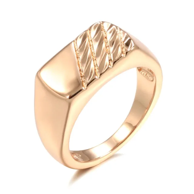 585 Rose Gold Simple Square Ring