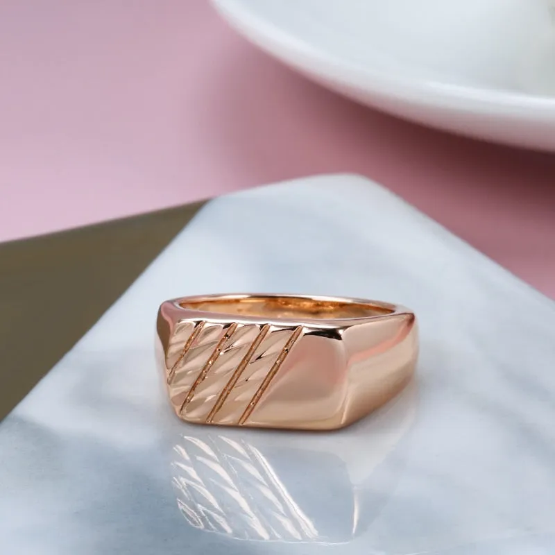 585 Rose Gold Simple Square Ring