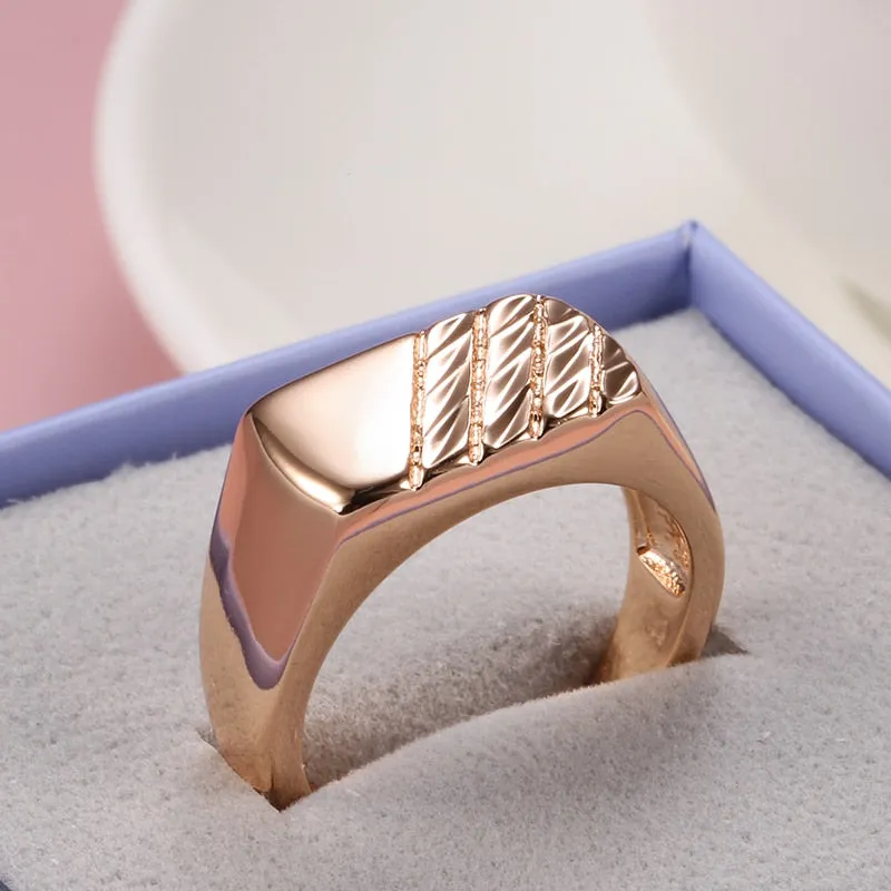 585 Rose Gold Simple Square Ring