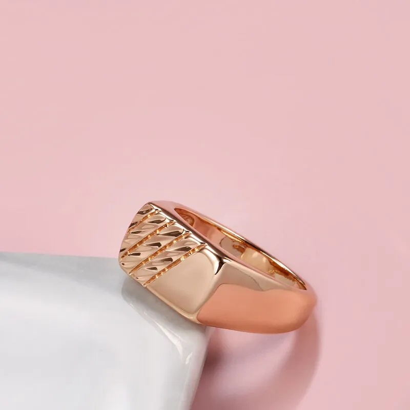 585 Rose Gold Simple Square Ring