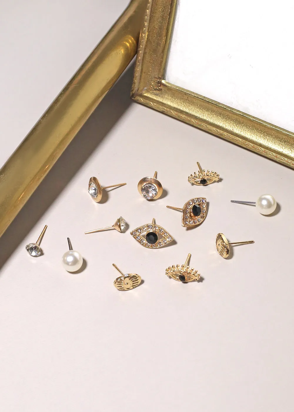 6-Pair Eye Stud Earrings