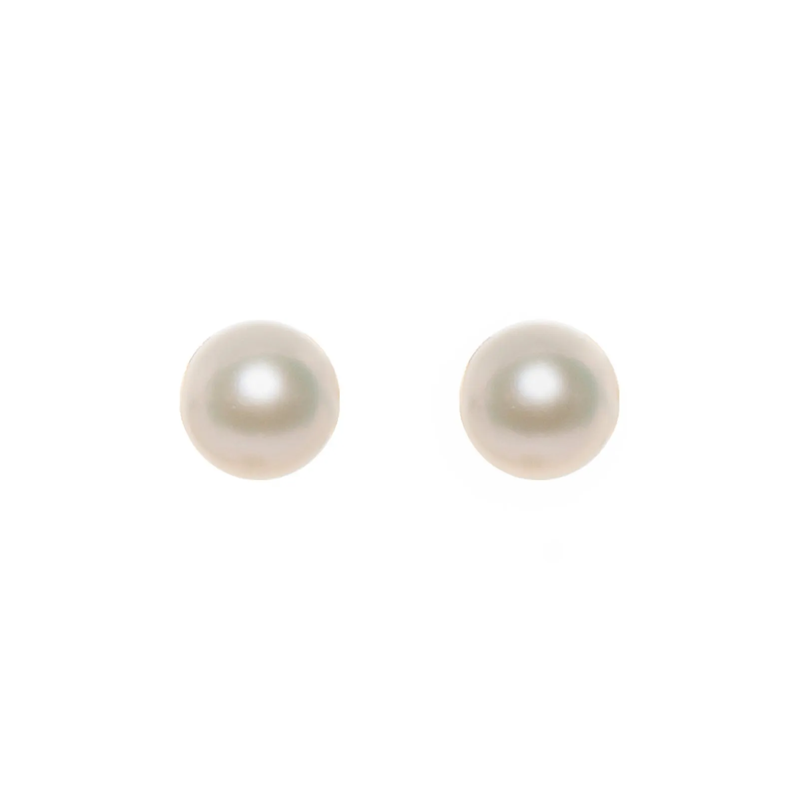 7mm - 18K Gold Flat Pearl Studs
