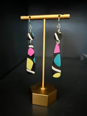 90s clay elongated teardrop earrings