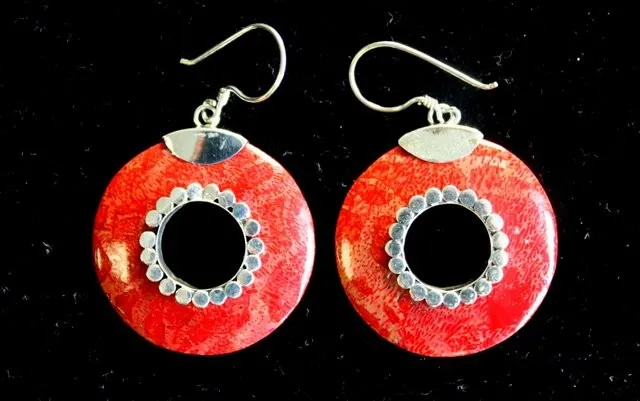 925 Silver Earrings - Handmade Do-nuts from Bali