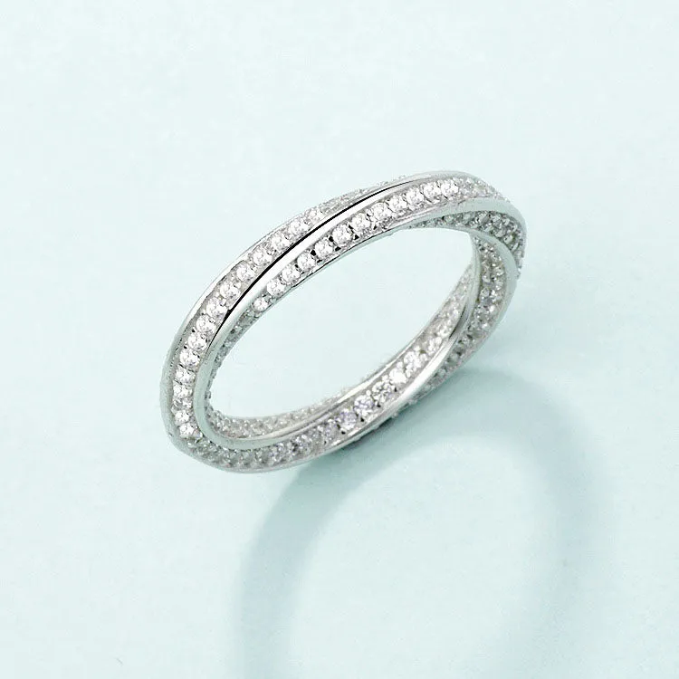 925 Sterling Silver Twisted Gems Ring