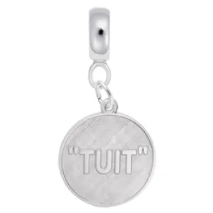 A Round Tuit Charm Dangle Bead In Sterling Silver