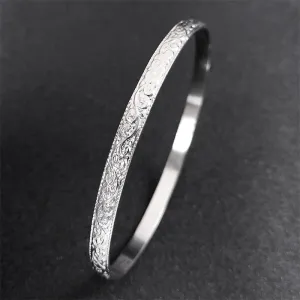 Aesthetic Bracelets & Bangles Stainless Steel Silver Color Trendy Bangle