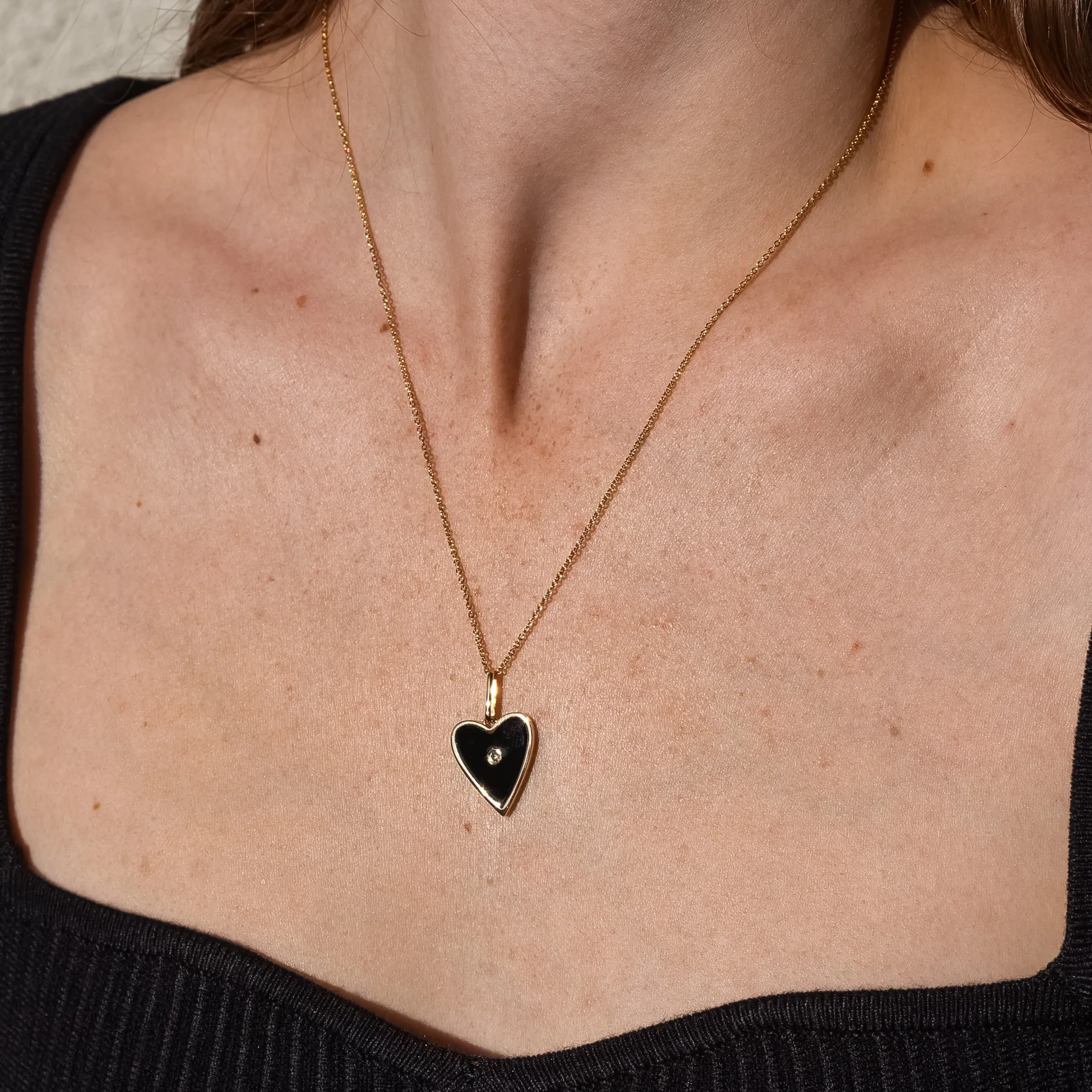 Amaya Heart Black Enamel Charm