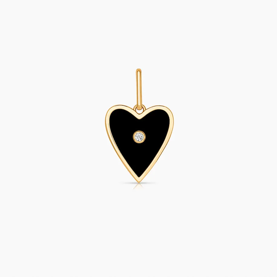 Amaya Heart Black Enamel Charm