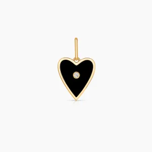Amaya Heart Black Enamel Charm