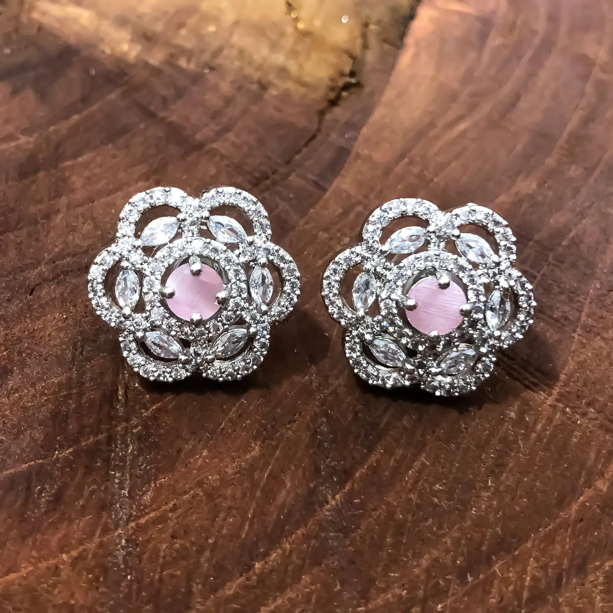American Diamond Studs with Stone (E753)