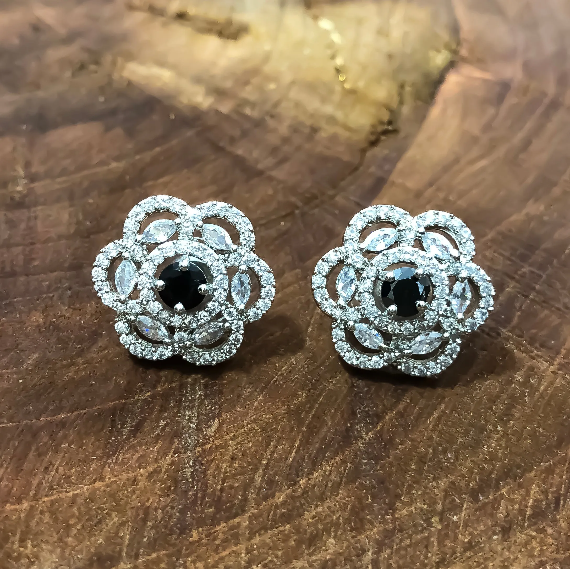 American Diamond Studs with Stone (E753)