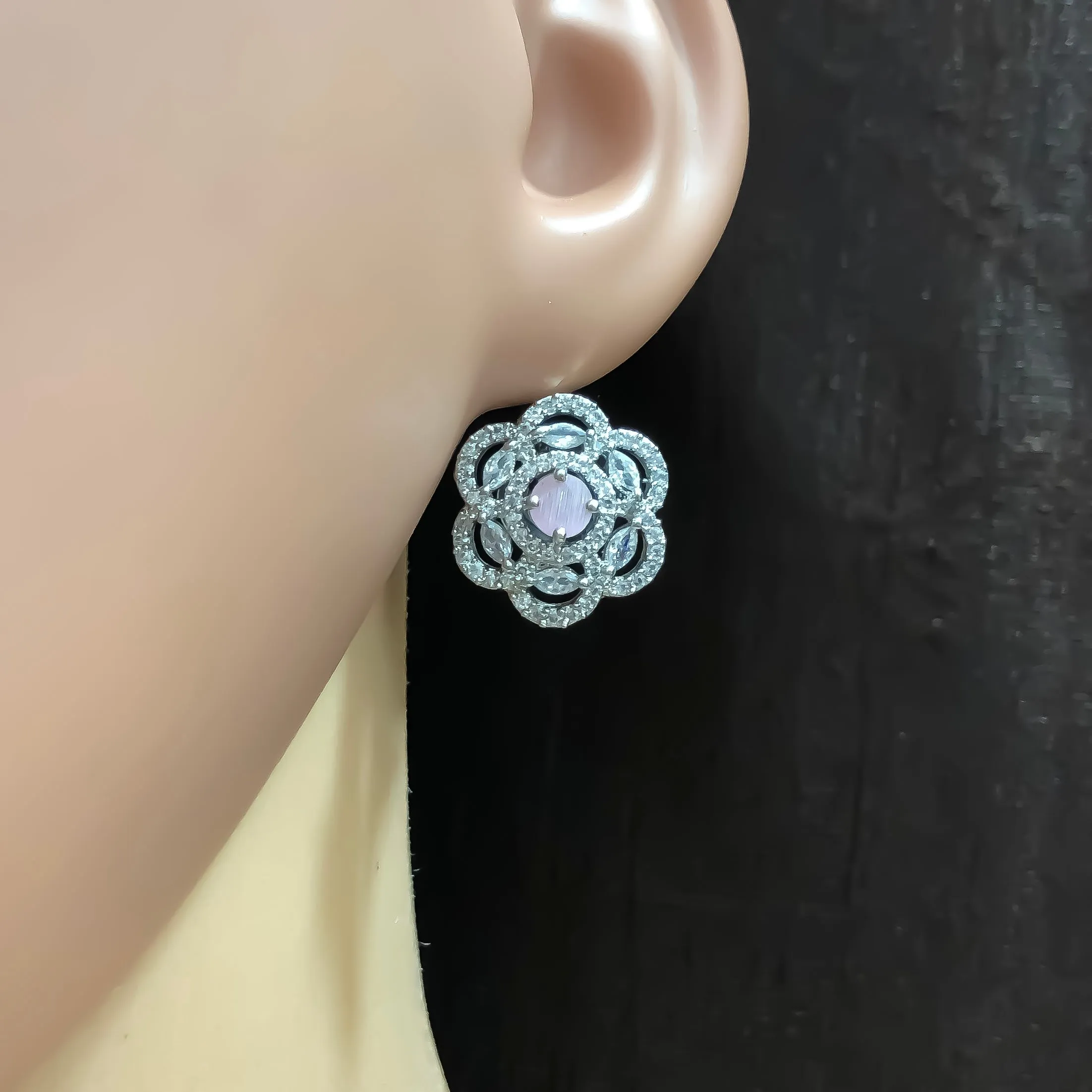 American Diamond Studs with Stone (E753)
