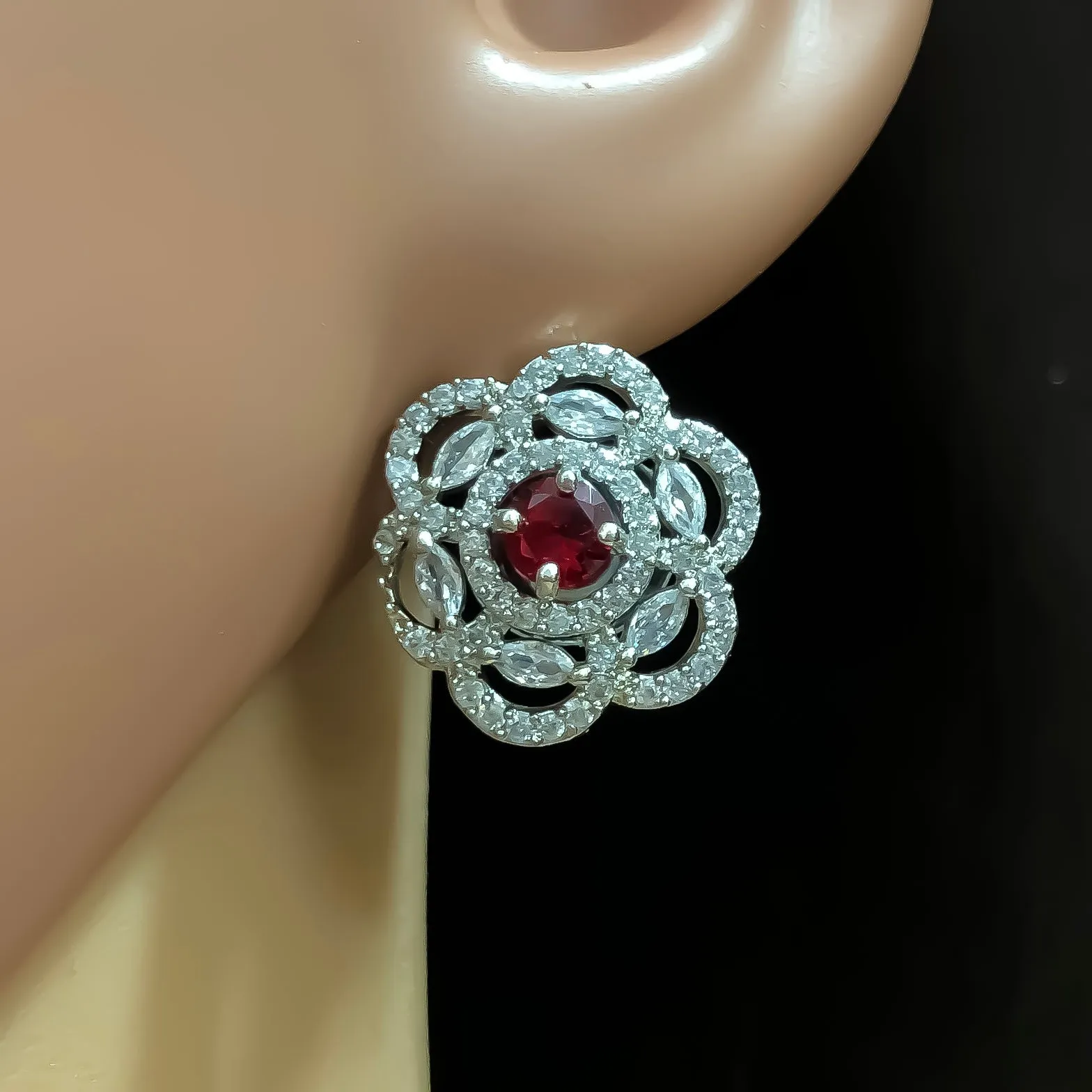 American Diamond Studs with Stone (E753)