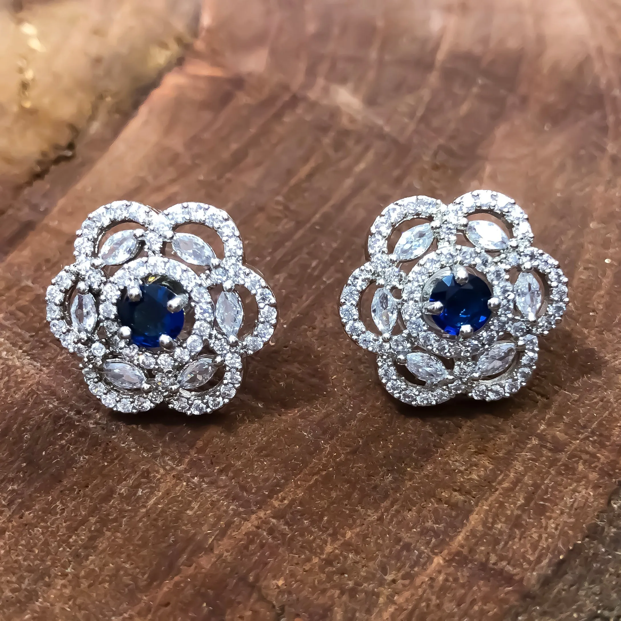 American Diamond Studs with Stone (E753)