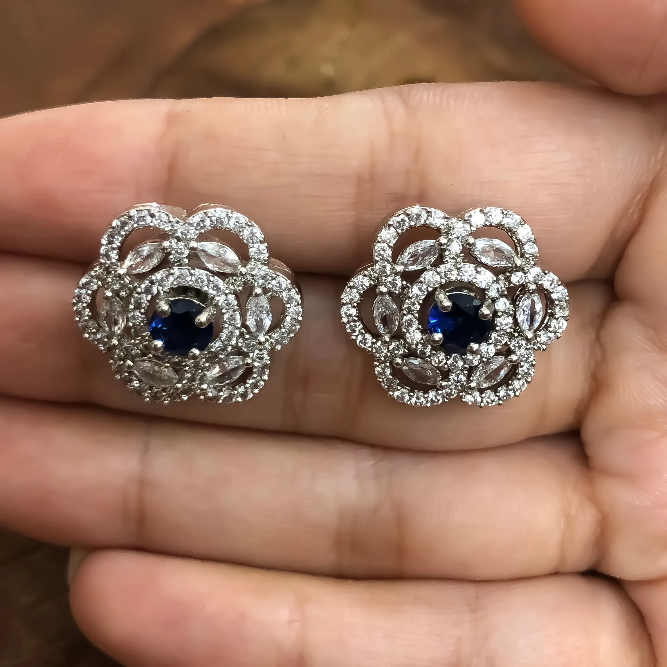 American Diamond Studs with Stone (E753)