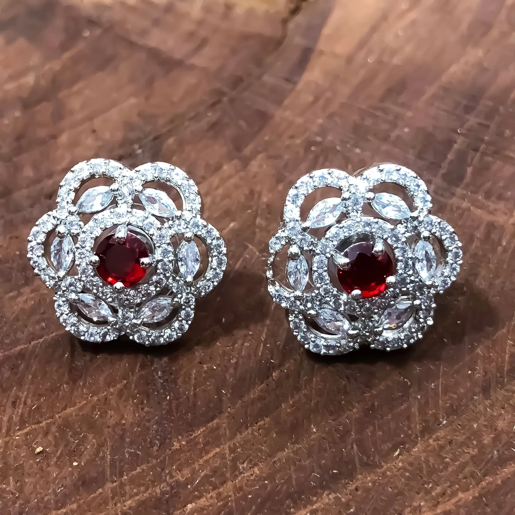 American Diamond Studs with Stone (E753)