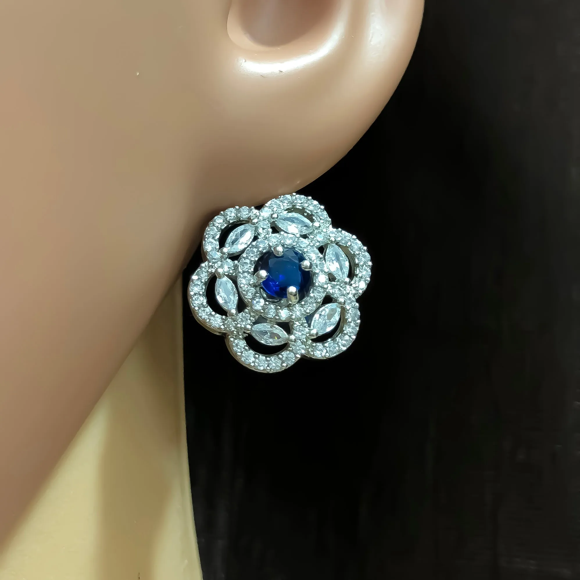 American Diamond Studs with Stone (E753)