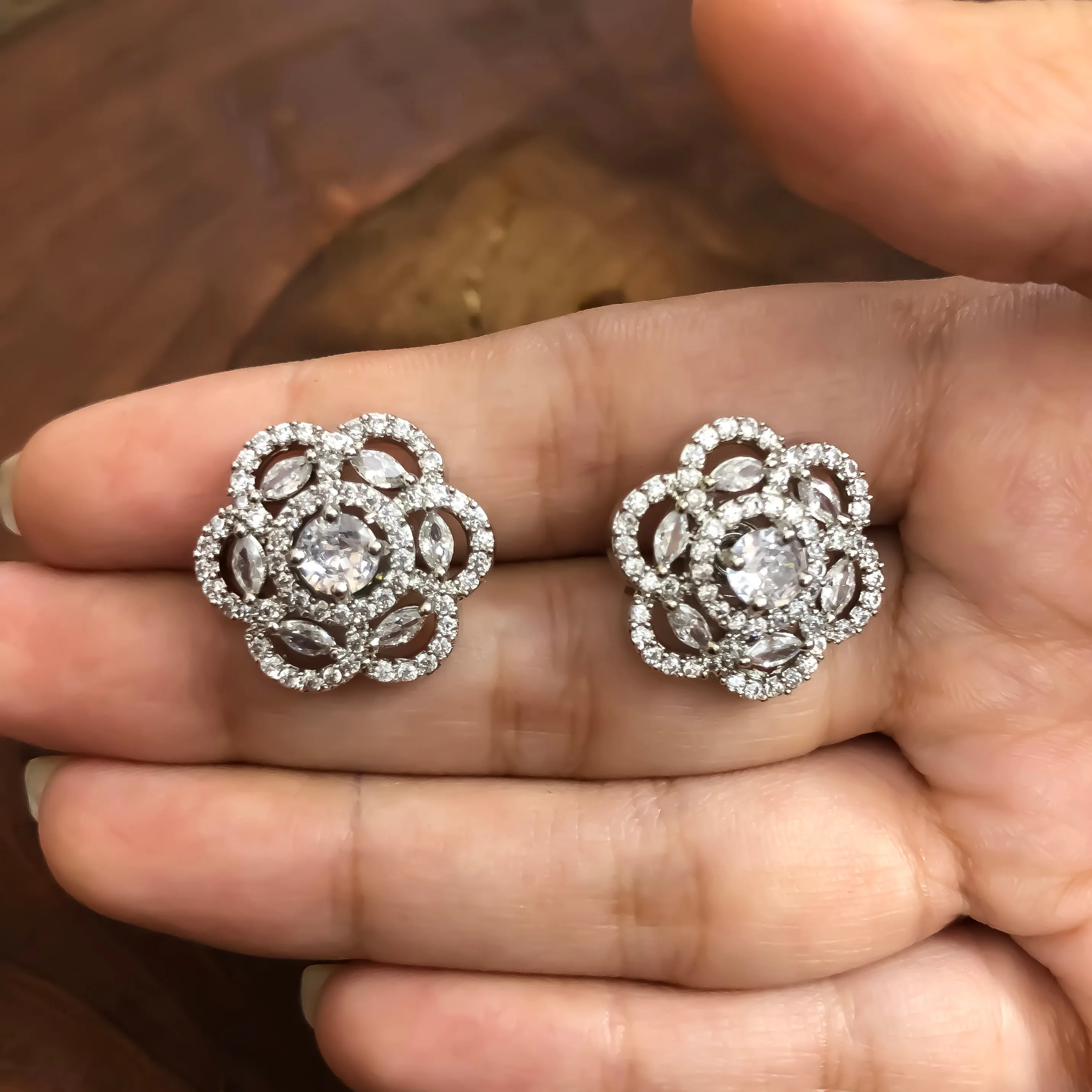 American Diamond Studs with Stone (E753)