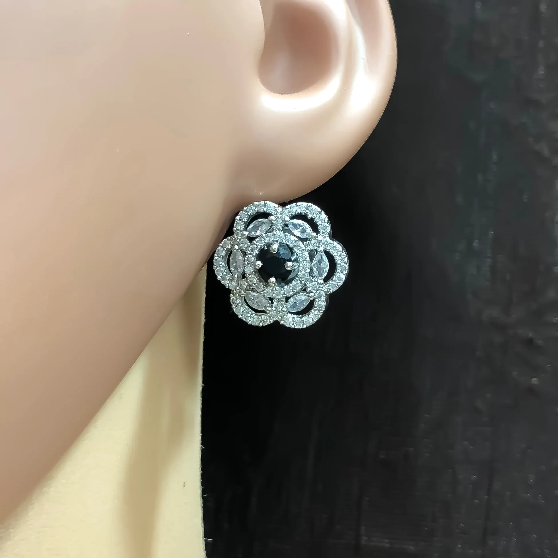 American Diamond Studs with Stone (E753)