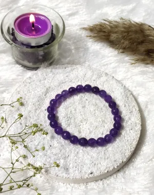 Amethyst Faceted Beads Bracelet | Crystal Bracelet