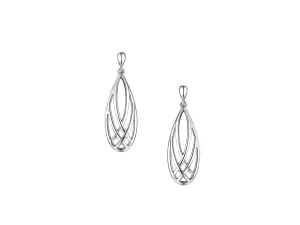 Amore Argento Sterling Silver Teardrop Lattice Drop Earrings