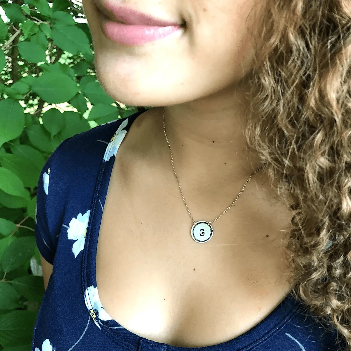 Arrow Coin Initial Necklace