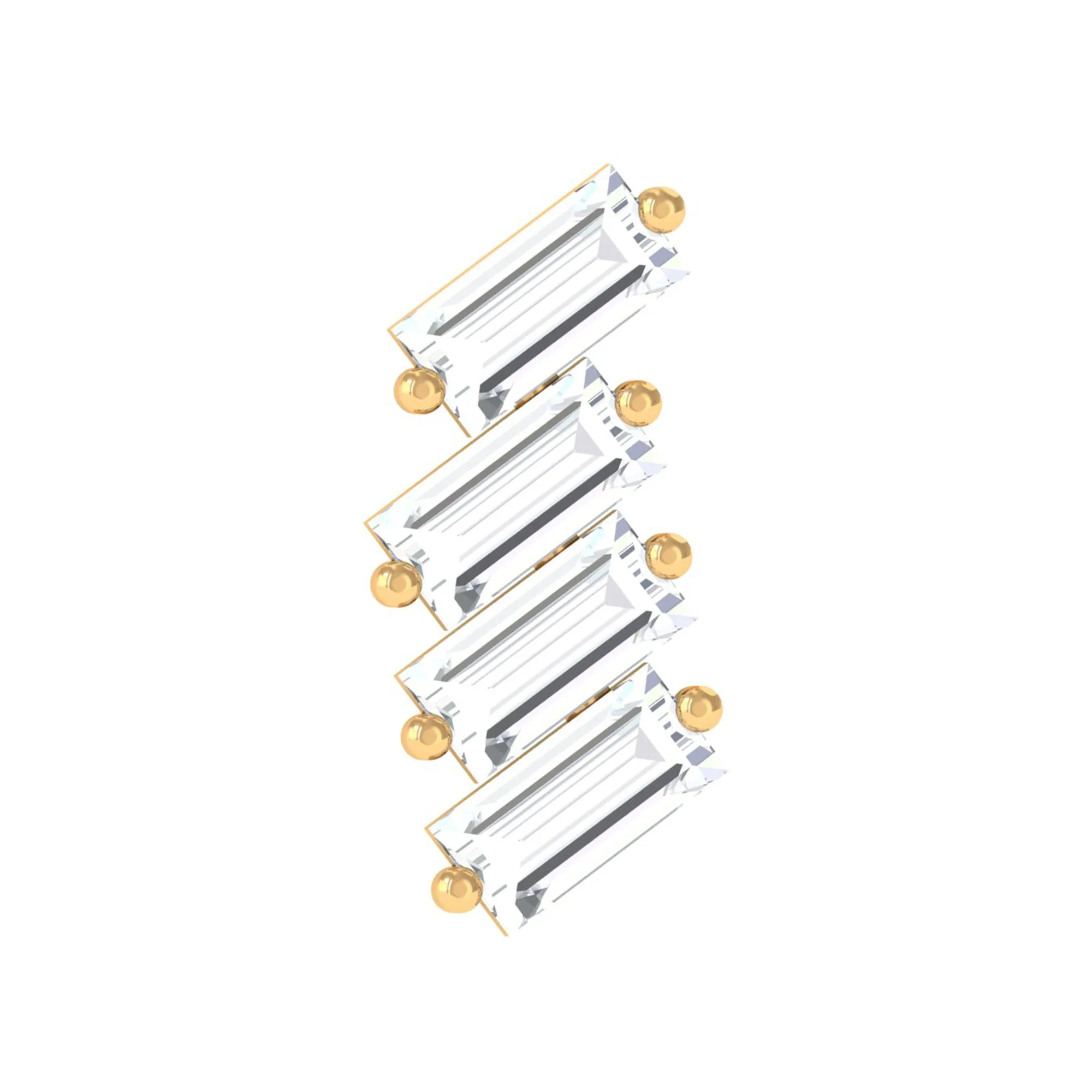 Baguette Moissanite Cartilage Crawler Earring