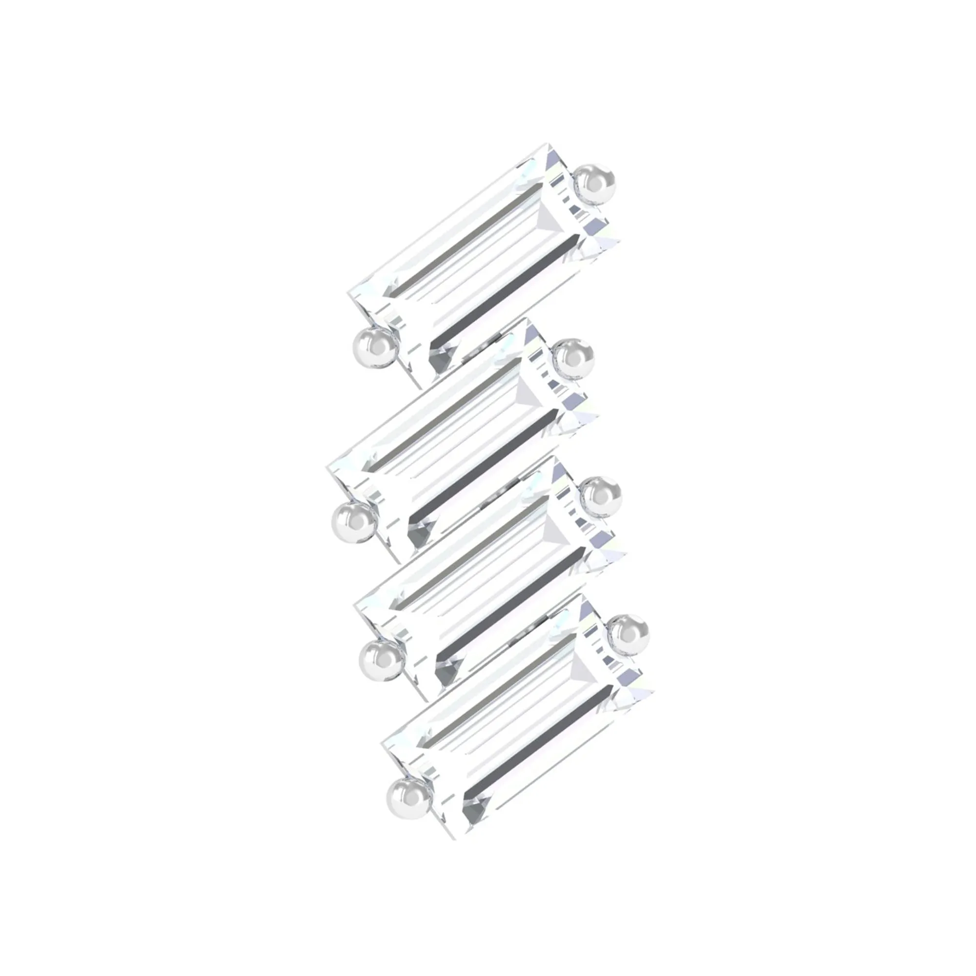 Baguette Moissanite Cartilage Crawler Earring