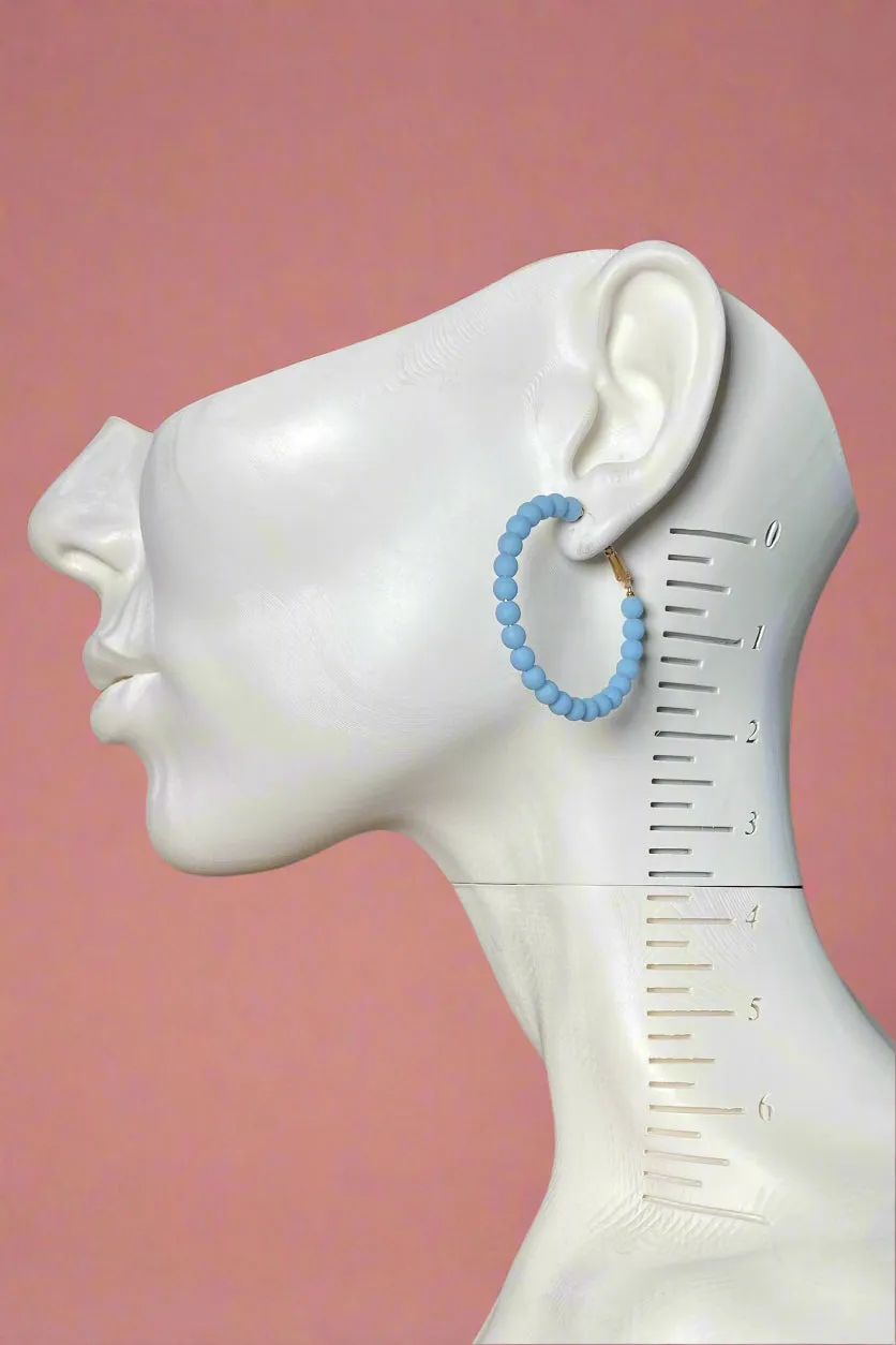Beaded Matte Periwinkle Hoops