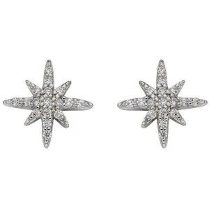 Beginnings Starburst Cubic Zirconia Earrings - Silver