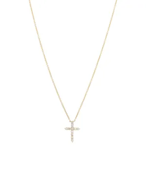 Bezel Diamond Cross Necklace