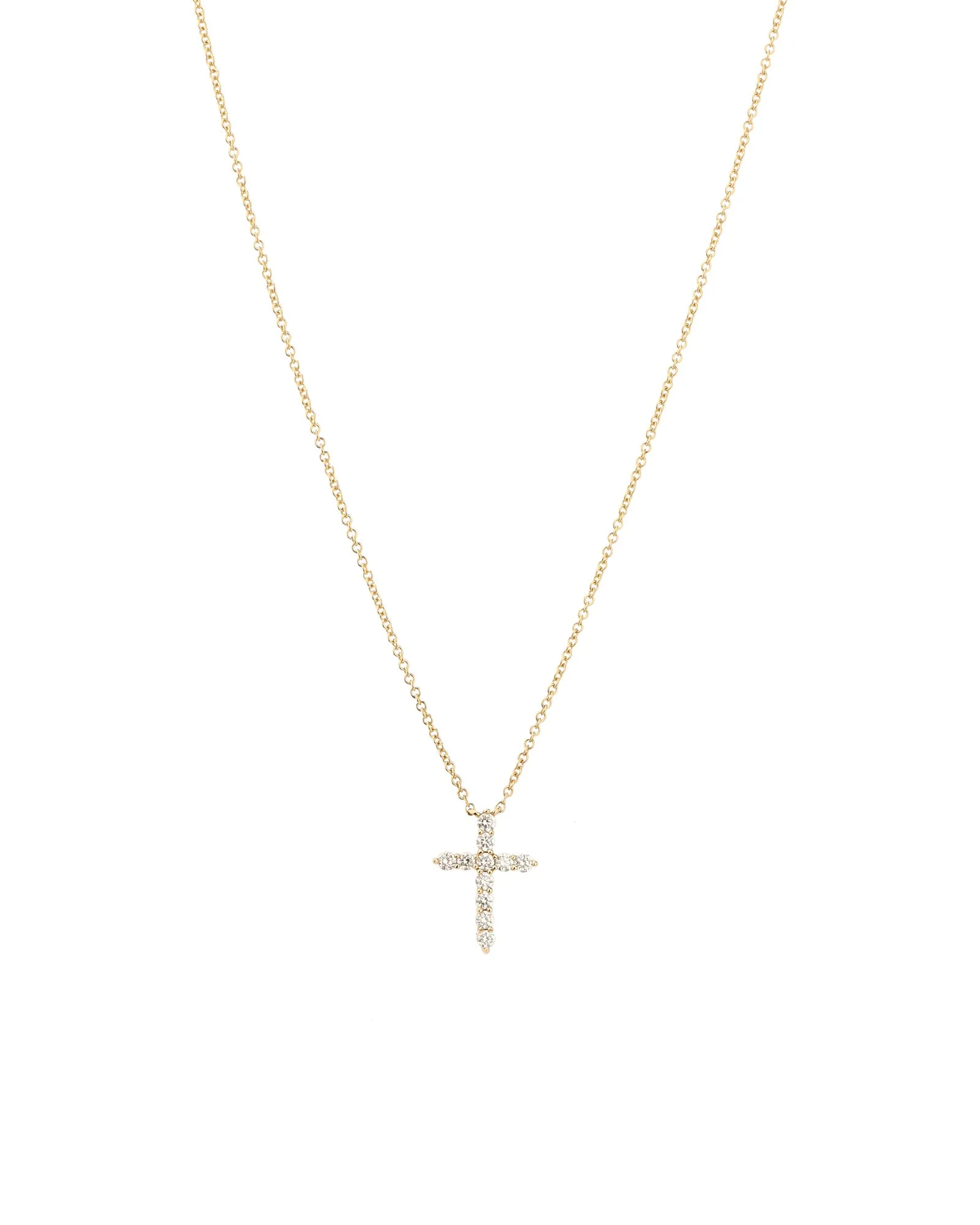 Bezel Diamond Cross Necklace