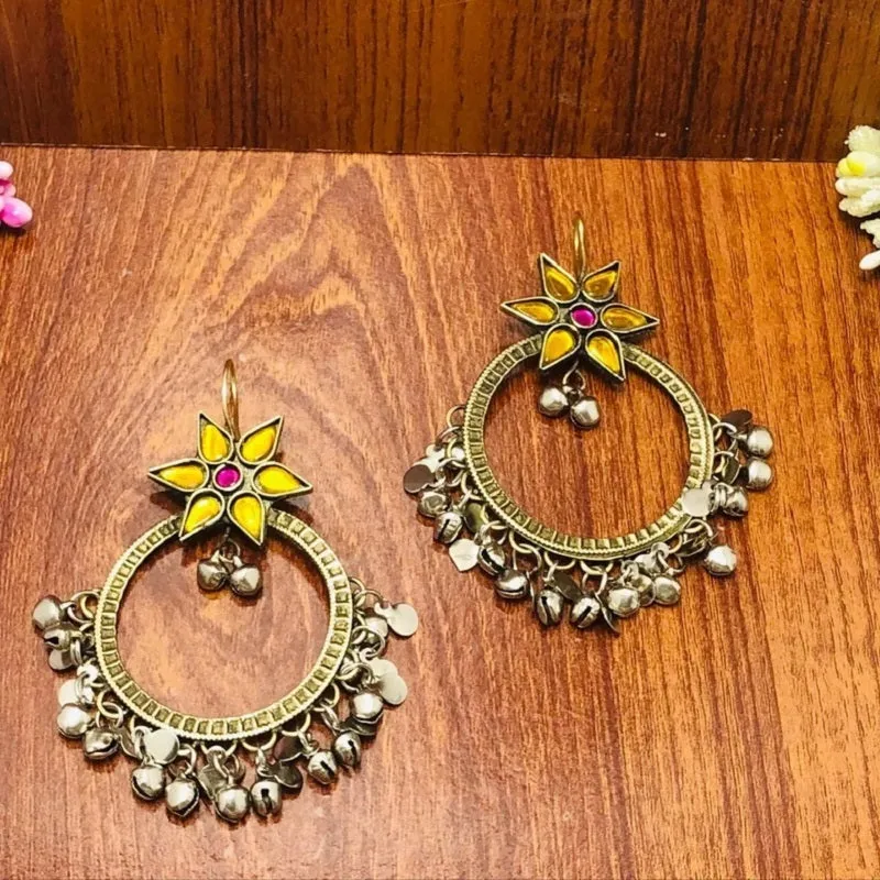 Big Round Hoop Earrings With Bells