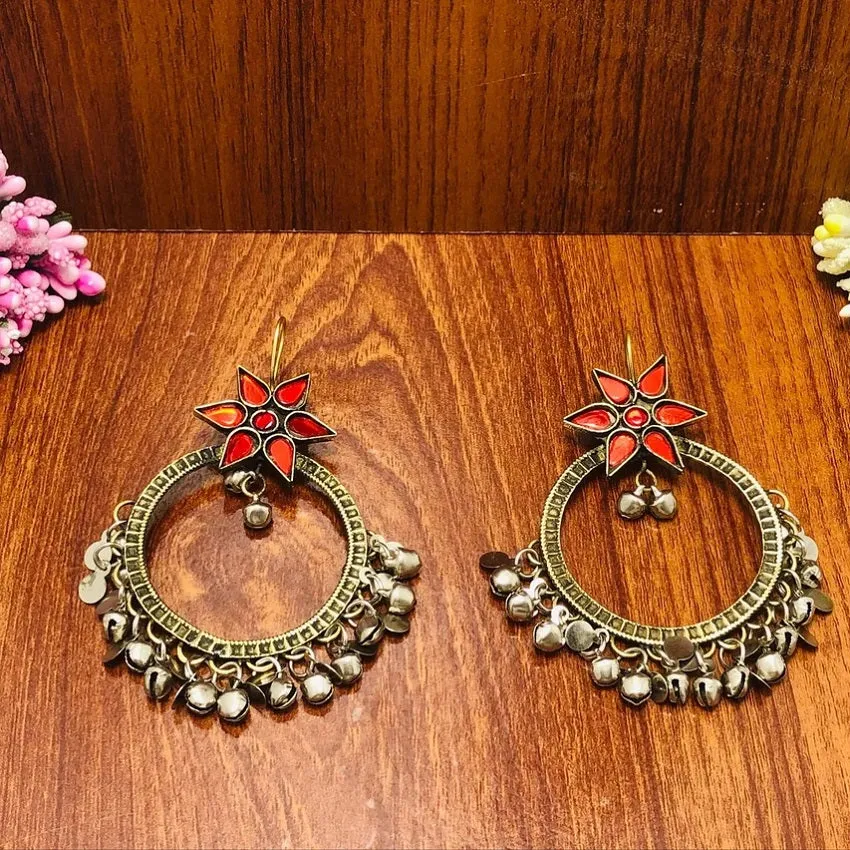 Big Round Hoop Earrings With Bells