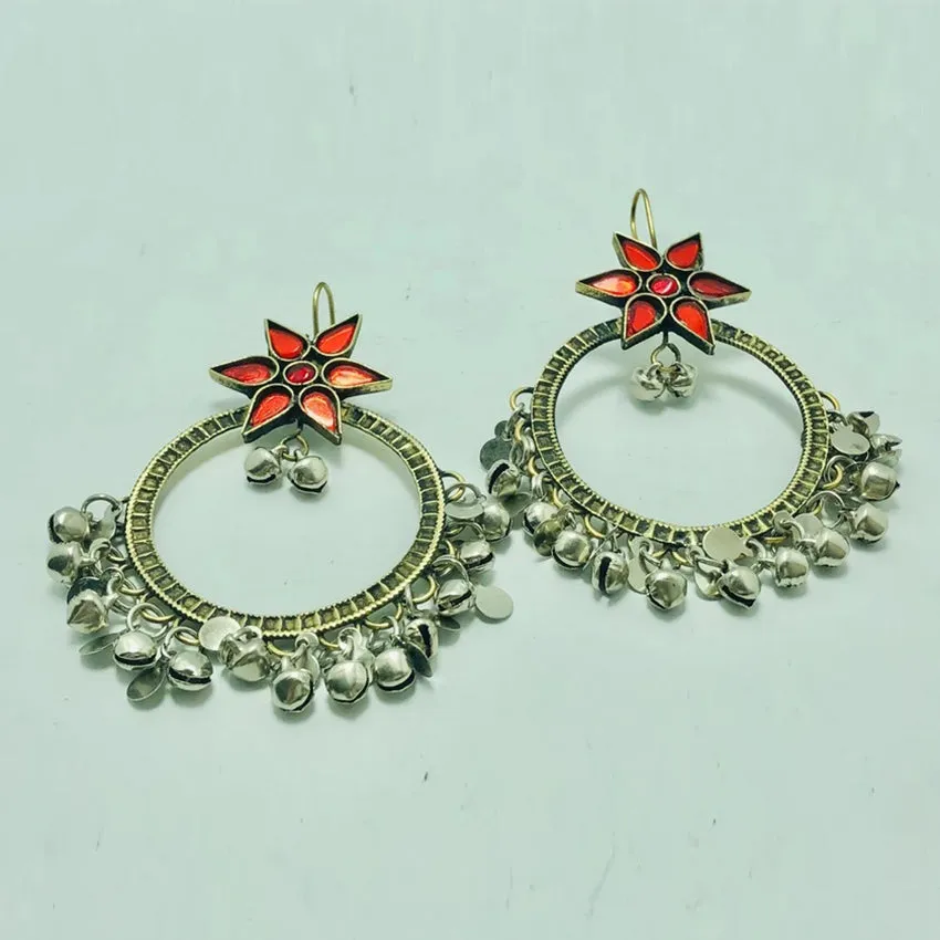 Big Round Hoop Earrings With Bells