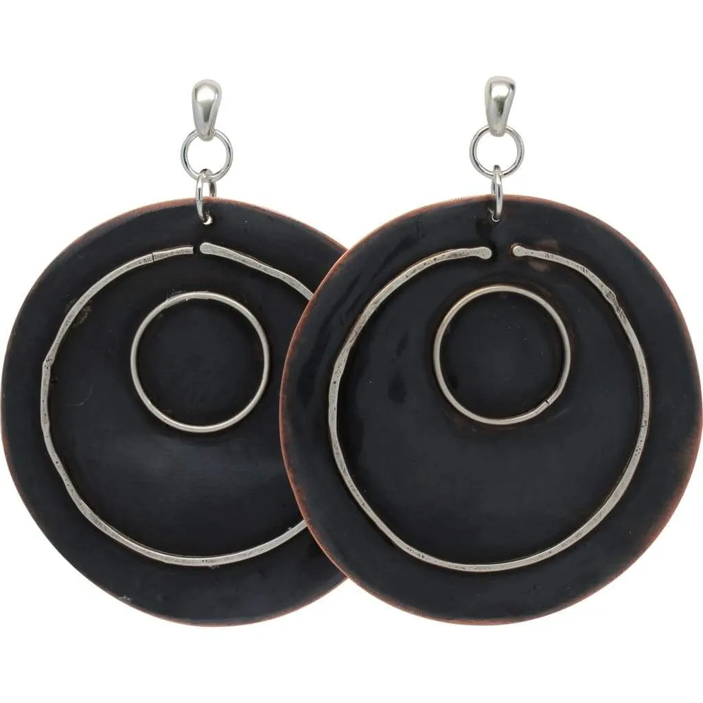 Big Wow Copper and Silver Statement Earrings