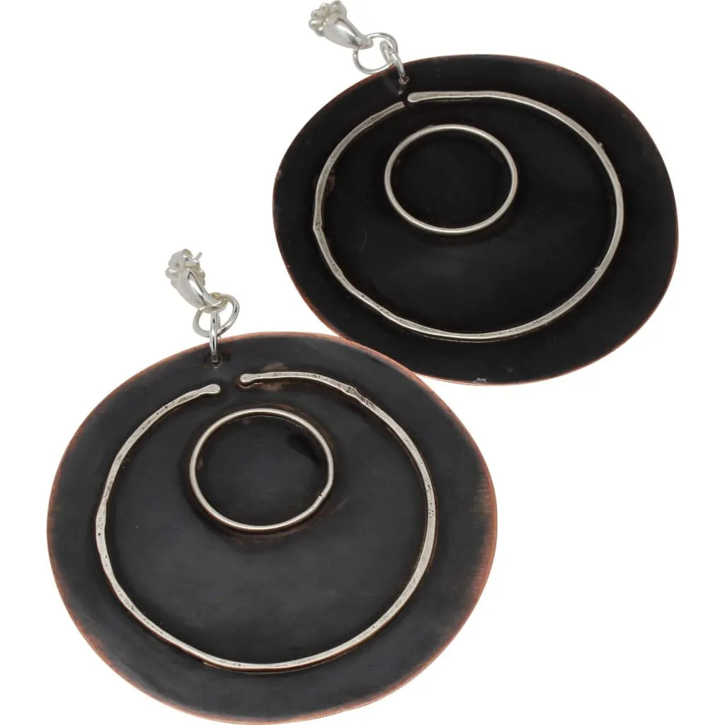 Big Wow Copper and Silver Statement Earrings