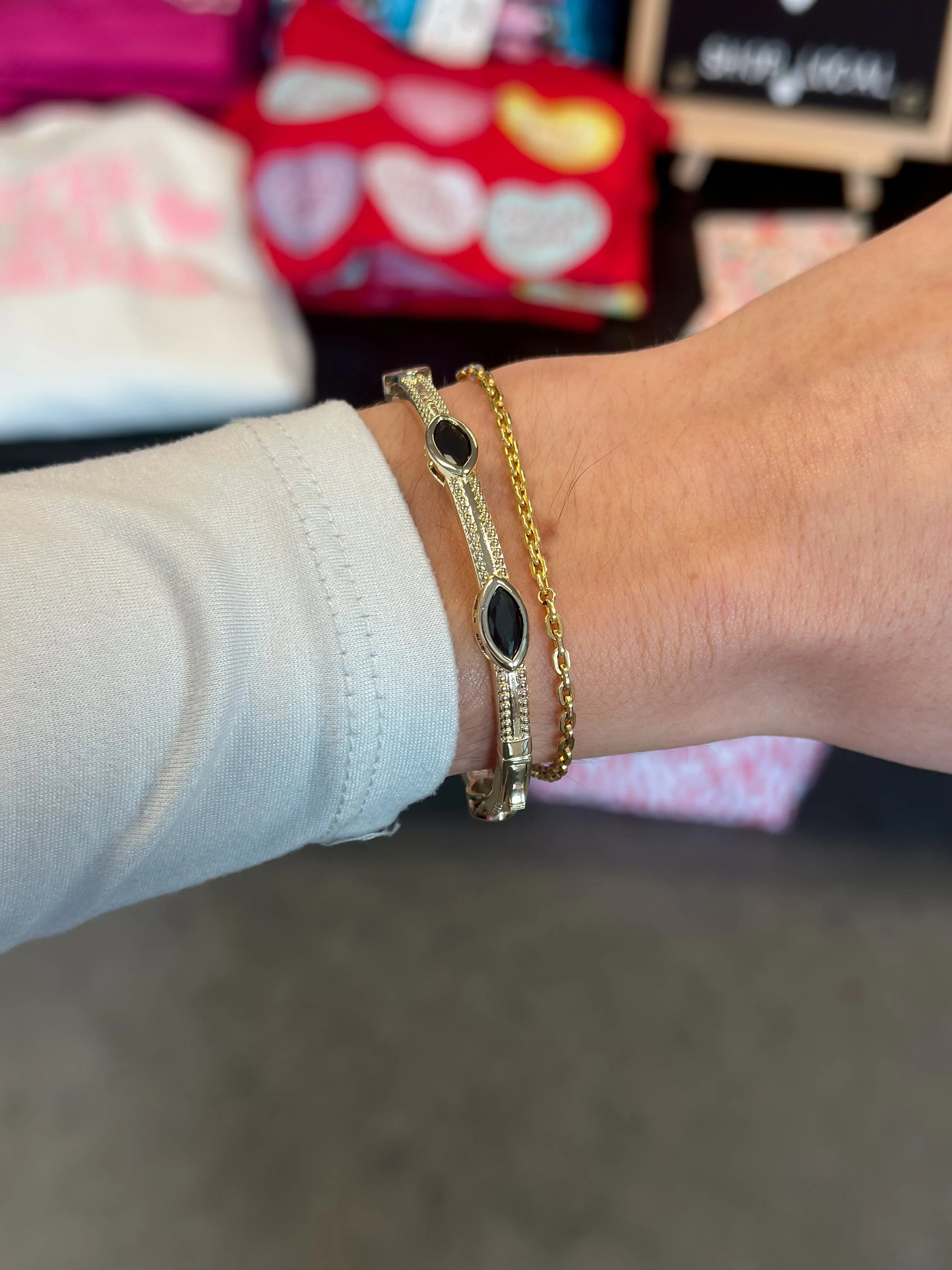 Black Diamonds Bangle Cuff