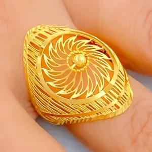 Blooming Flower 21k Gold Ring