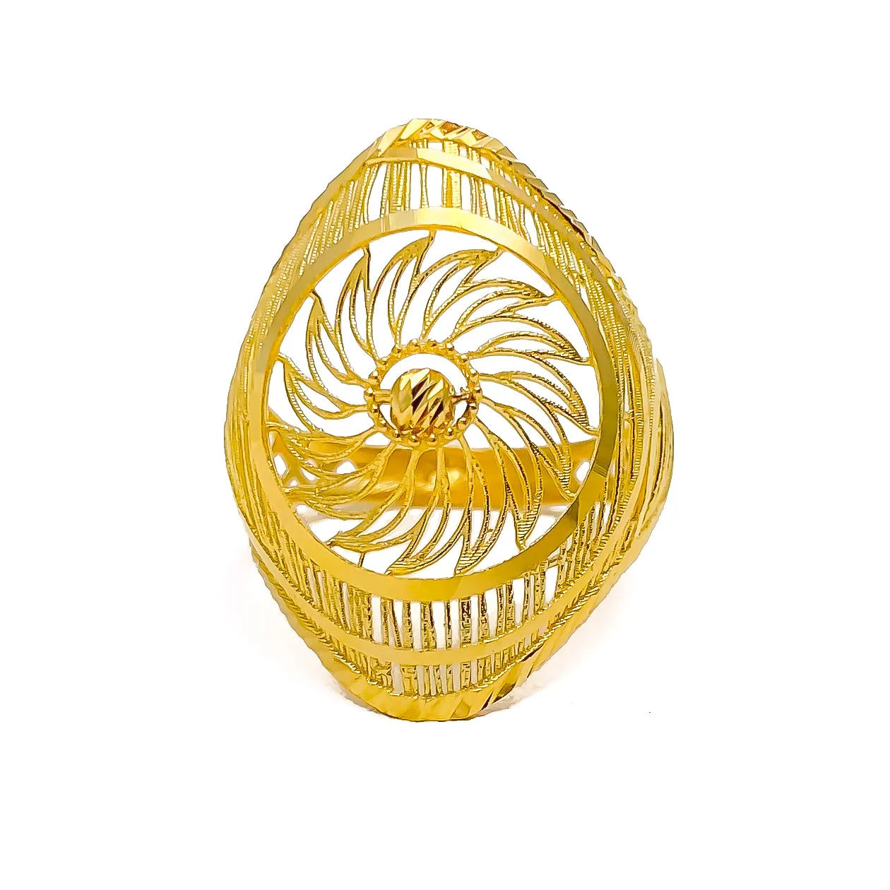 Blooming Flower 21k Gold Ring