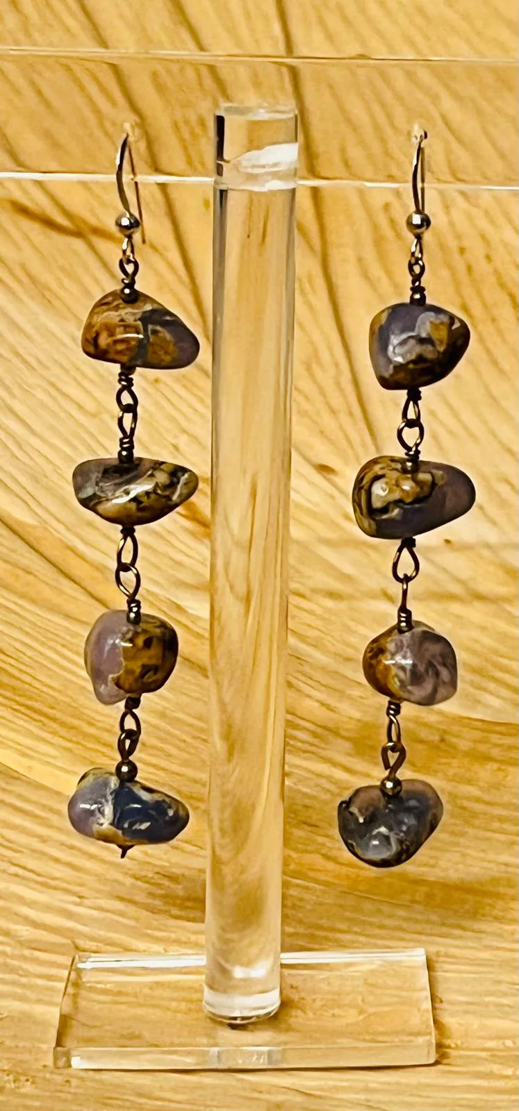Blue Chalcedony and Sterling Silver Earrings