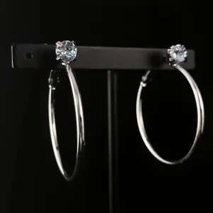 Blue Crystal Silver Hoop Earrings, Serafina - Sorrelli