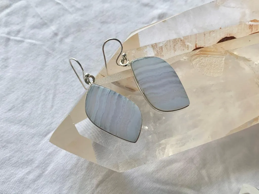 Blue Lace Agate Akoni Earrings - Freeform