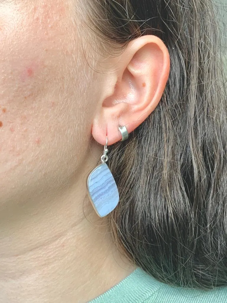 Blue Lace Agate Akoni Earrings - Freeform