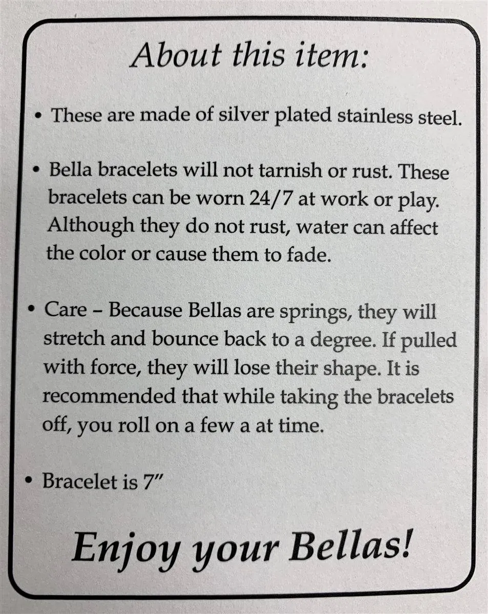Bracelet  - "Bella Bracelets" - Platinum Silver